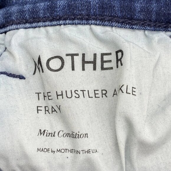 Mother Women’s The Hustler Ankle Fray Flare Jeans Size 27 Dark Blue - Picture 2 of 14